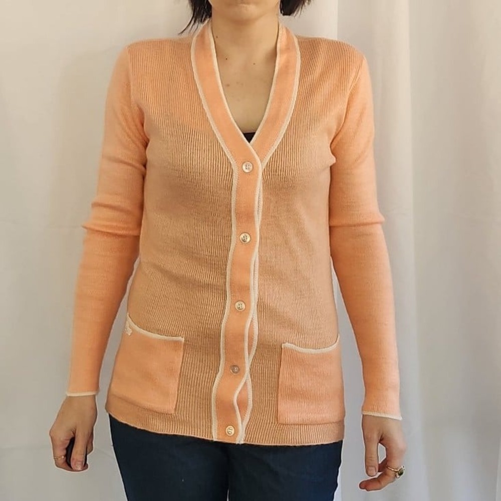 60s Pink Acrylic Cardigan